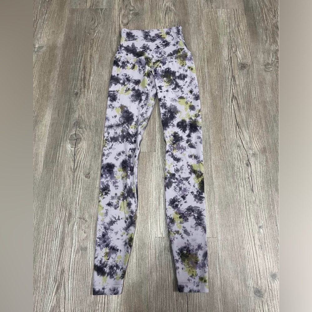 Lululemon Align Pant Super High Rise Sz. 2 - 28" Radial Tie Dye Mauve Grey Multi